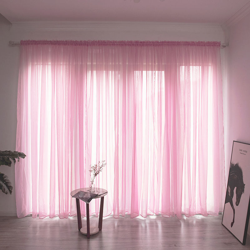 Balcony Gauze Curtain – Simple and Modern Solid Color for Home