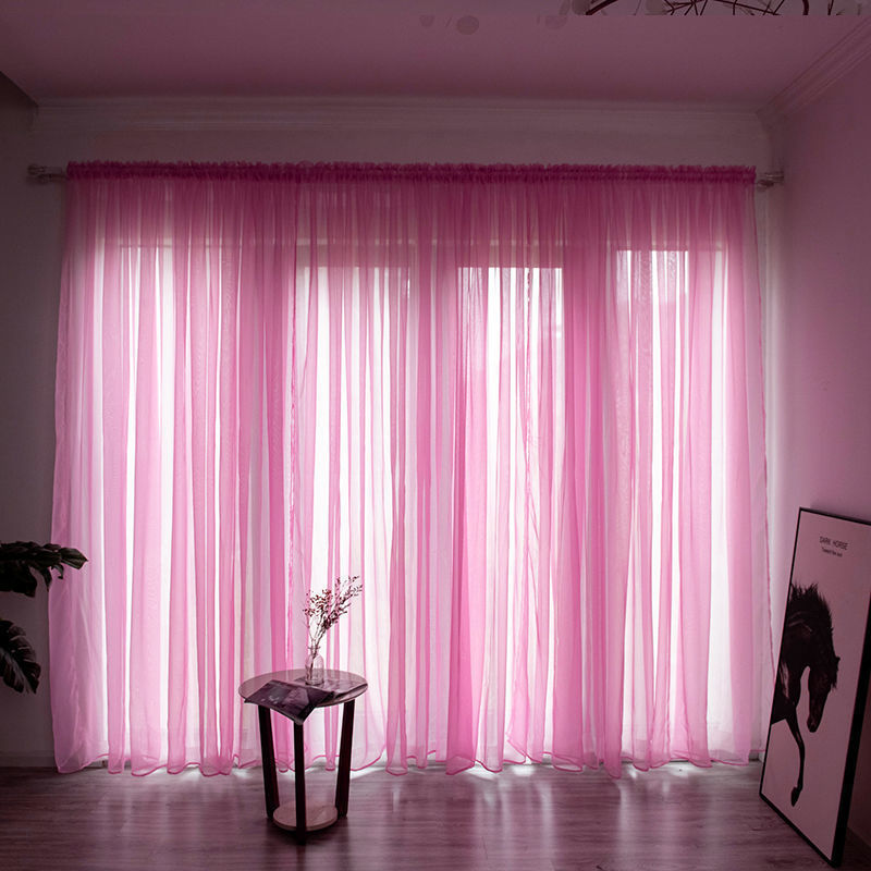 Balcony Gauze Curtain – Simple and Modern Solid Color for Home