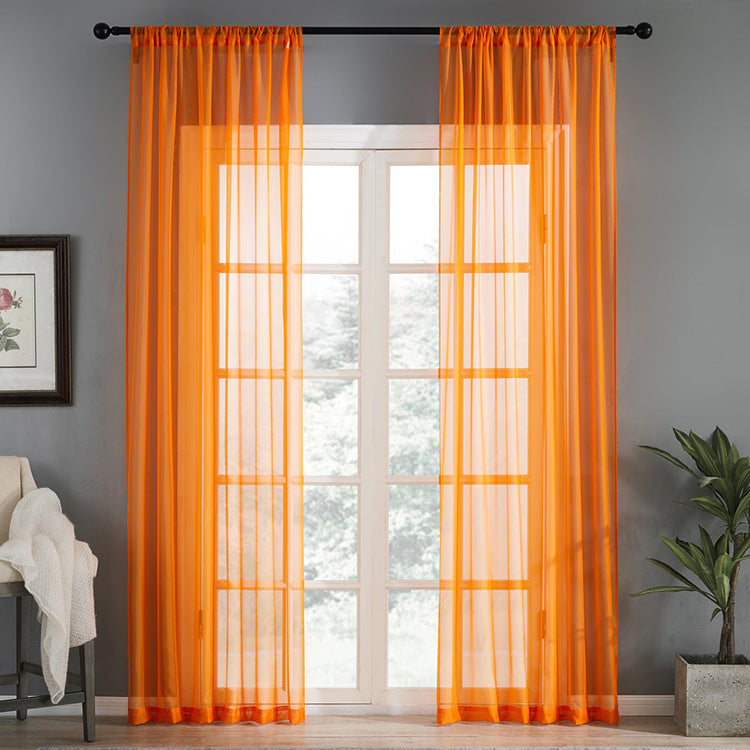 Cotton and Linen Window Screen – Modern Pure Color Design