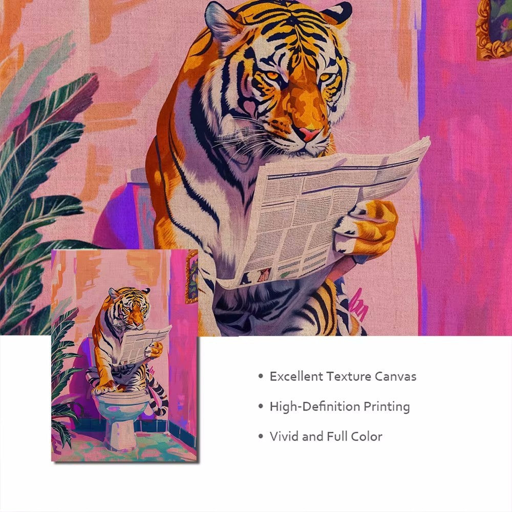 Funny Tiger Bathroom Poster