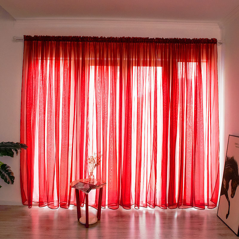 Balcony Gauze Curtain – Simple and Modern Solid Color for Home