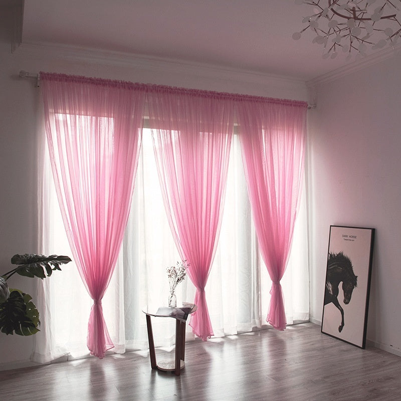 Balcony Gauze Curtain – Simple and Modern Solid Color for Home