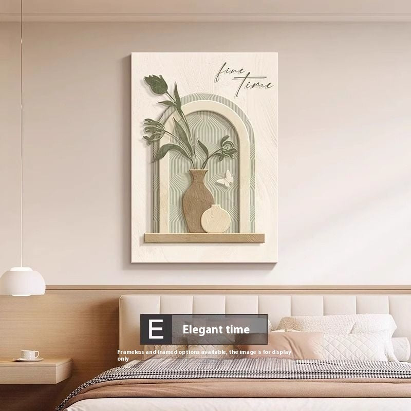 Abstract Line Wall Art – Cream Style Character Mural Painting