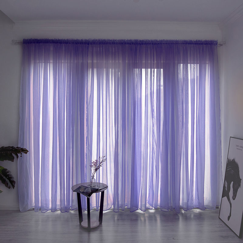 Balcony Gauze Curtain – Simple and Modern Solid Color for Home