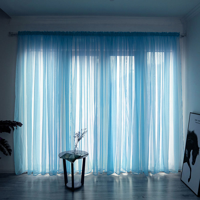 Balcony Gauze Curtain – Simple and Modern Solid Color for Home