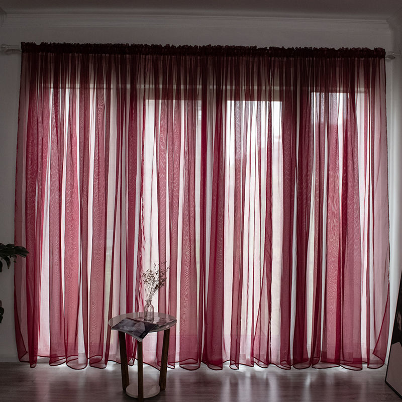 Balcony Gauze Curtain – Simple and Modern Solid Color for Home