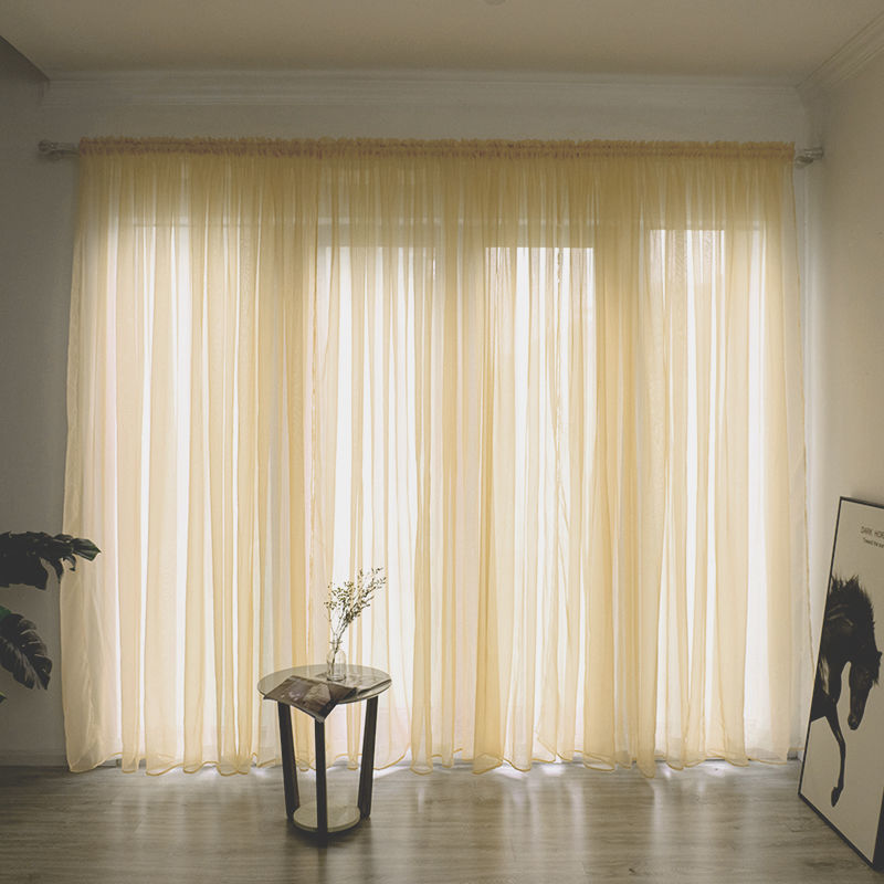 Balcony Gauze Curtain – Simple and Modern Solid Color for Home