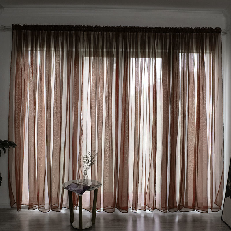Balcony Gauze Curtain – Simple and Modern Solid Color for Home