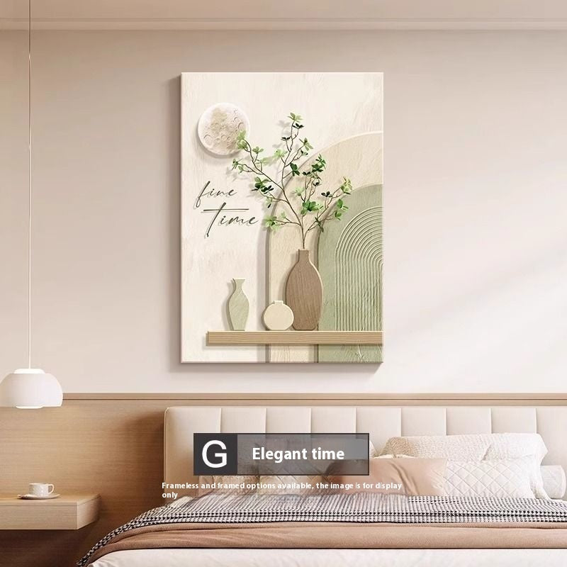Abstract Line Wall Art – Cream Style Character Mural Painting