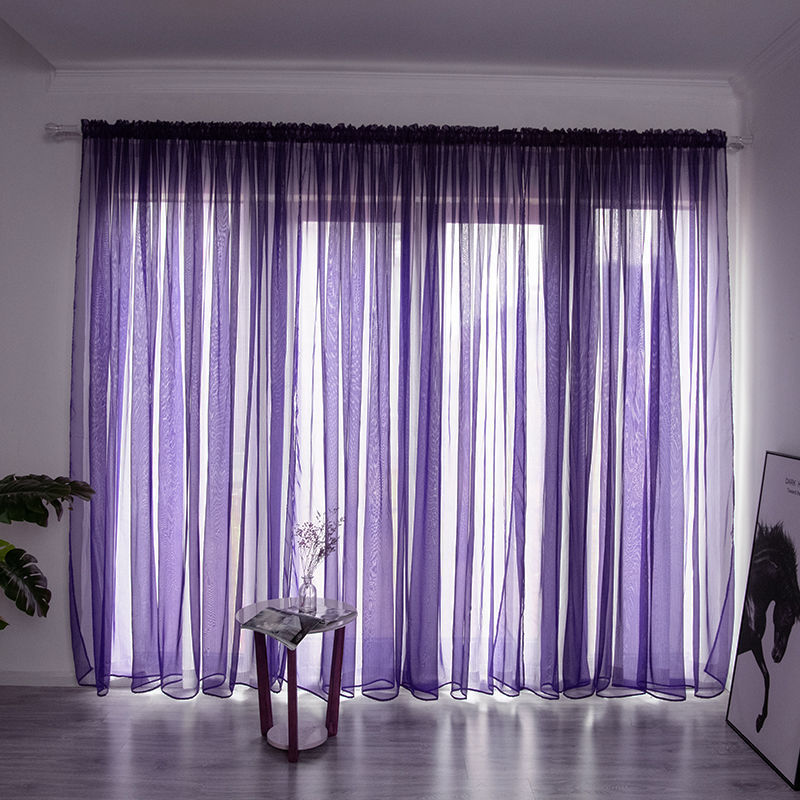 Balcony Gauze Curtain – Simple and Modern Solid Color for Home